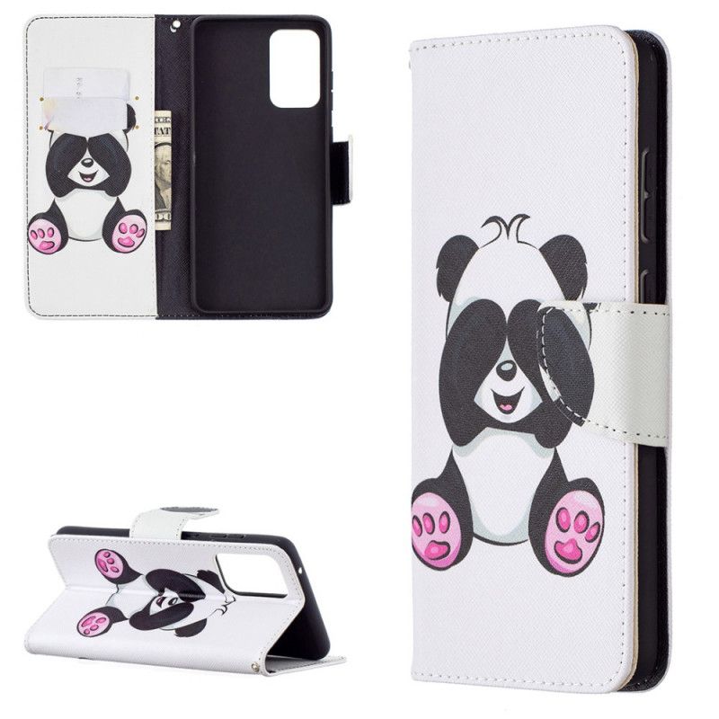 Leren Hoesje Samsung Galaxy A72 4G / A72 5G Leuke Panda