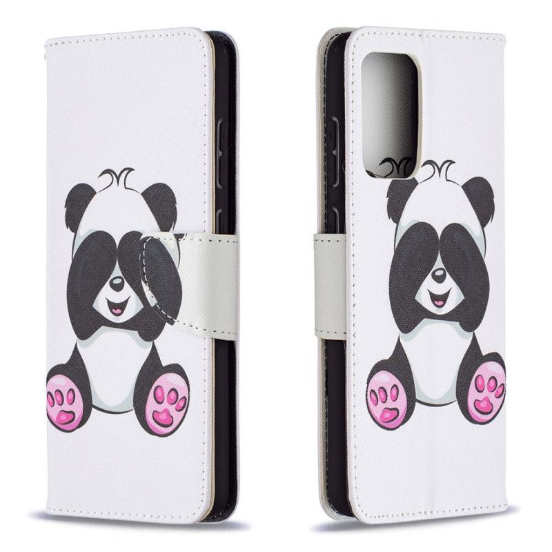 Leren Hoesje Samsung Galaxy A72 4G / A72 5G Leuke Panda