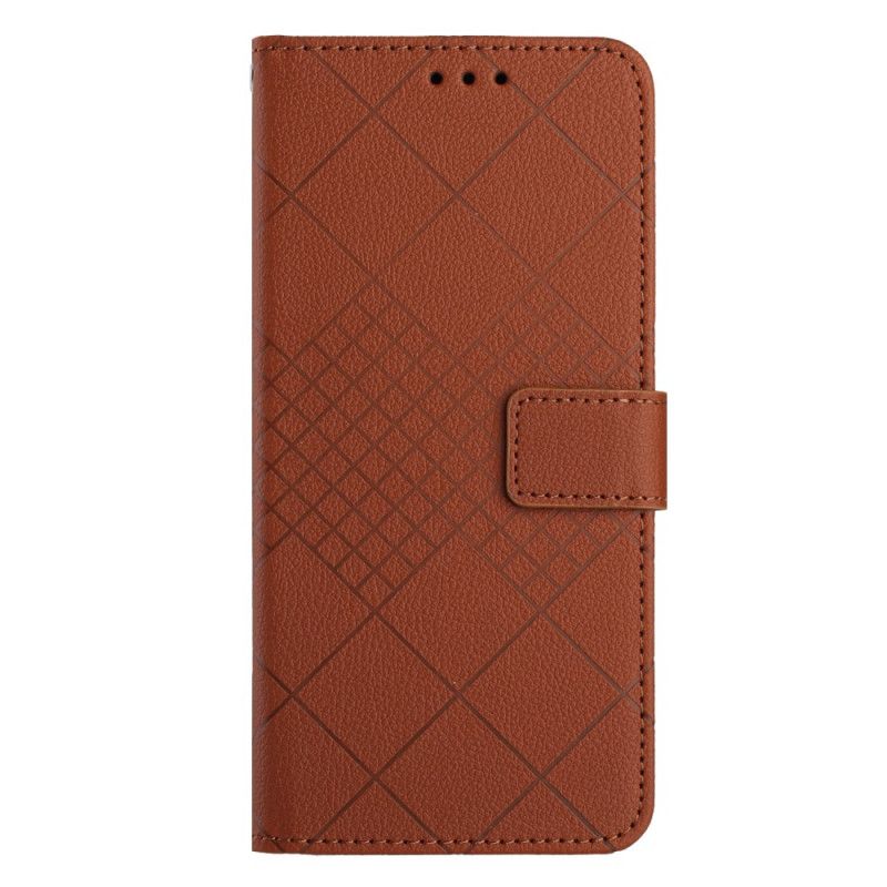 Leren Hoesje Voor Xiaomi 14 Pro Diamantpatroon Met Bandjes