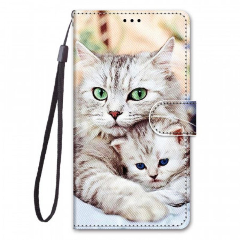 Flip Case voor Samsung Galaxy M53 5G Katten Familie