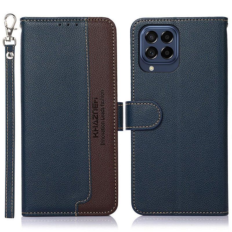 Folio-hoesje voor Samsung Galaxy M53 5G Lychee-stijl Rfid Khazneh