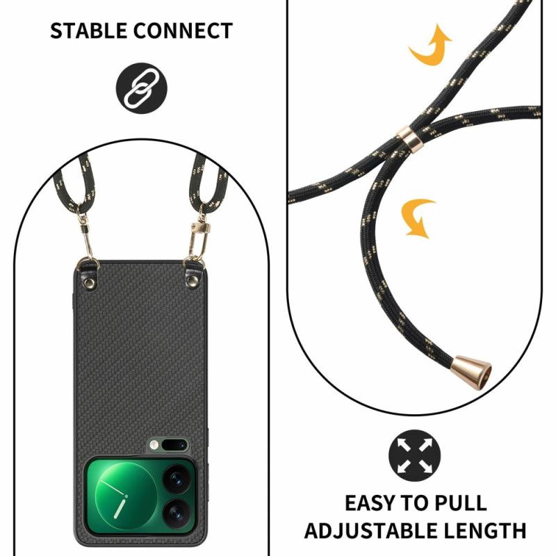 Cover Hoesje Xiaomi 17 Pro Max Telefoonhoesje Koolstofvezeltextuur