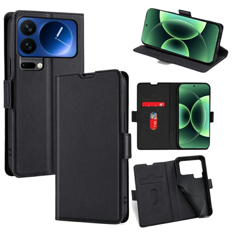 Flip Case Leren Xiaomi 17 Pro Max Dubbele Sluiting Van Imitatieleer