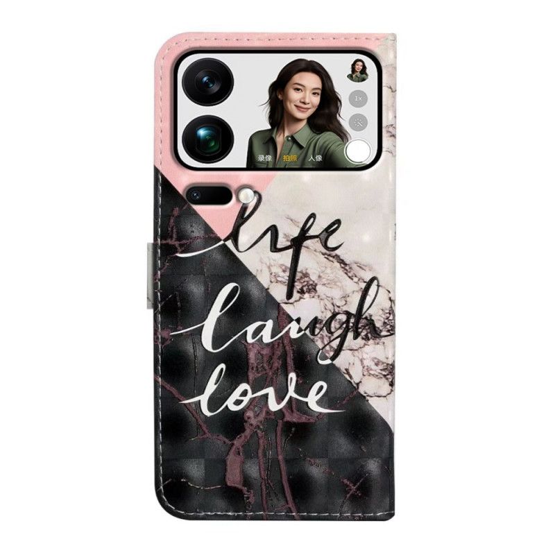 Flip Case Leren Xiaomi 17 Pro Max Marmer In Drie Kleuren