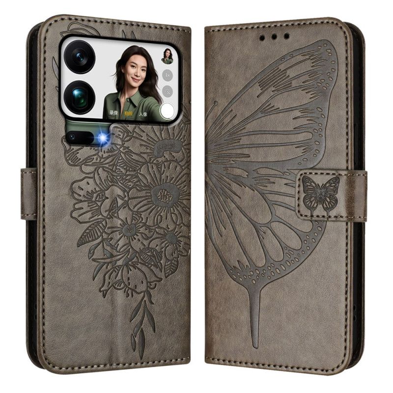 Folio-hoesje Xiaomi 17 Pro Max Telefoonhoesje Vlinderontwerp Met Koord