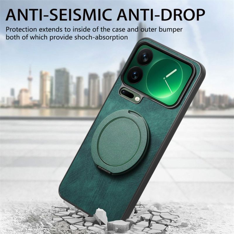 Hoesje Xiaomi 17 Pro Max Draaibare Standaard Met Retro Lederlook