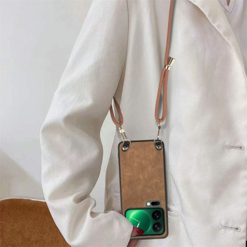 Hoesje Xiaomi 17 Pro Max Lederlook Bescherming Hoesje