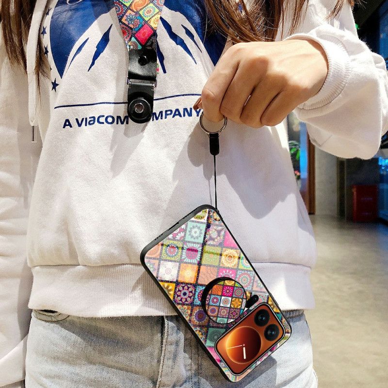 Hoesje Xiaomi 17 Pro Max Patchwork Standaard En Riem