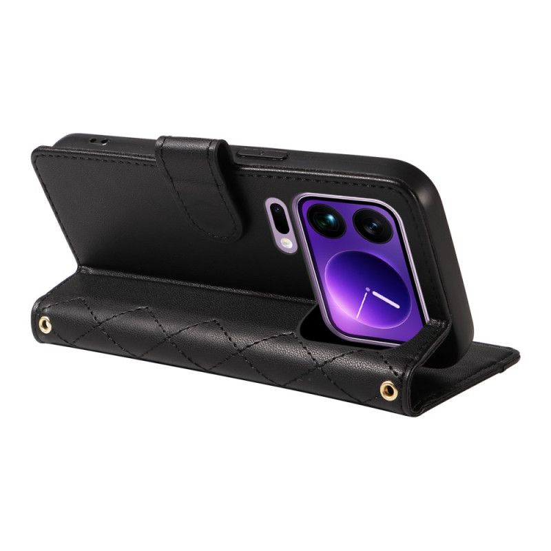 Leren Hoesje Voor Xiaomi 17 Pro Max Gewatteerd