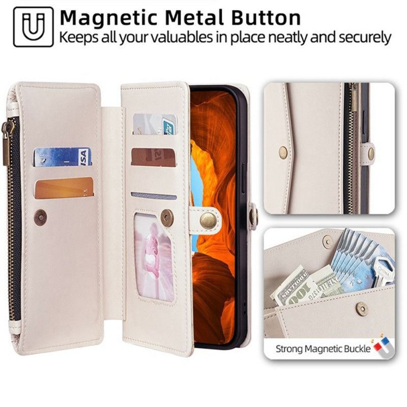 Leren Hoesje Voor Xiaomi 17 Pro Max Portemonnee En Schouderband