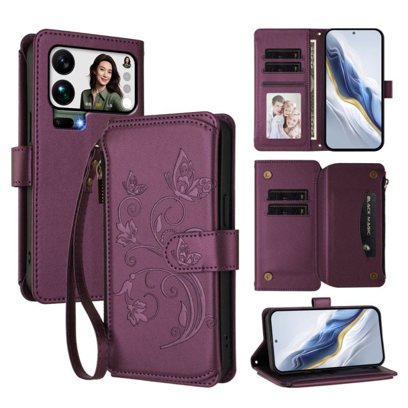 Leren Hoesje Voor Xiaomi 17 Pro Max Portemonnee Met Bloemenprint