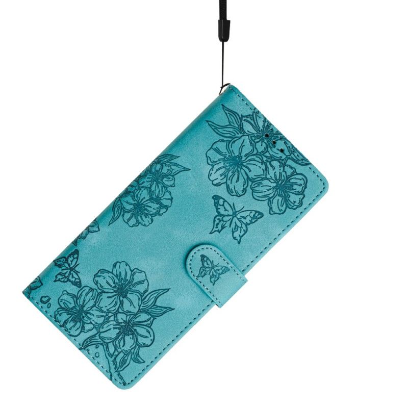 Leren Hoesje Voor Xiaomi 17 Pro Max Vlinder- En Bloemenpatroon