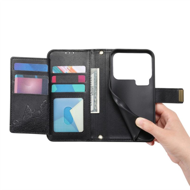 Leren Hoesje Xiaomi 17 Pro Max Portemonnee Met Bloemenpatroon