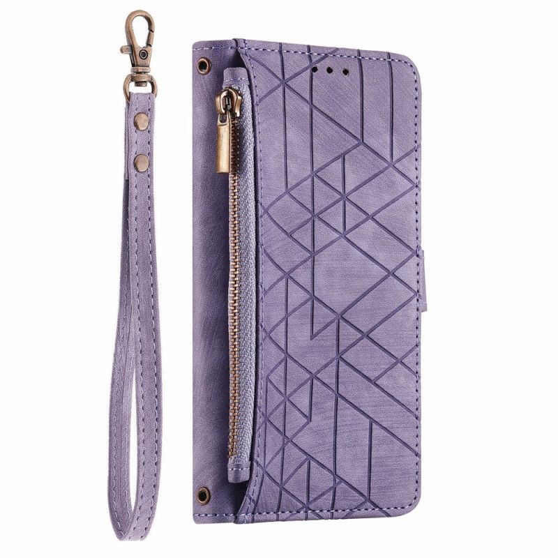 Leren Hoesje Xiaomi 17 Pro Max Portemonnee Met Geometrisch Design