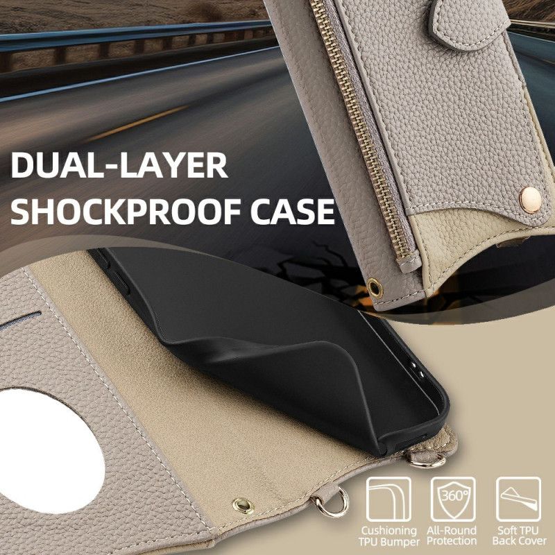 Leren Hoesje Xiaomi 17 Pro Max Schouderband Met Ketting