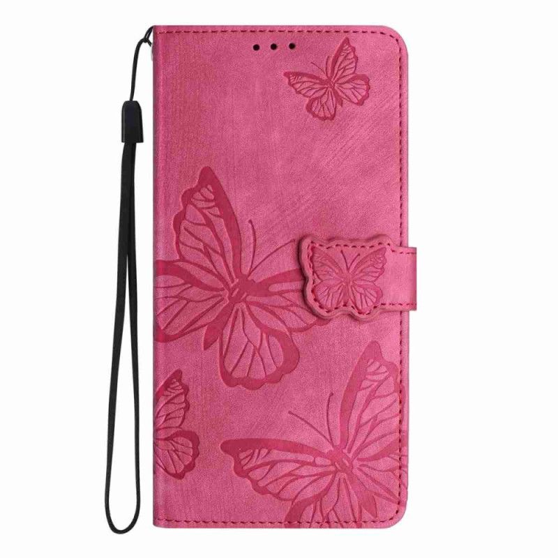 Leren Hoesje Xiaomi 17 Pro Max Suède-effect Vlinderdesign
