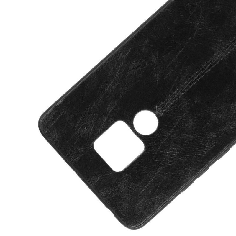 Case Hoesje Huawei Mate 20 Rood Zwart Telefoonhoesje Gestikt Leereffect