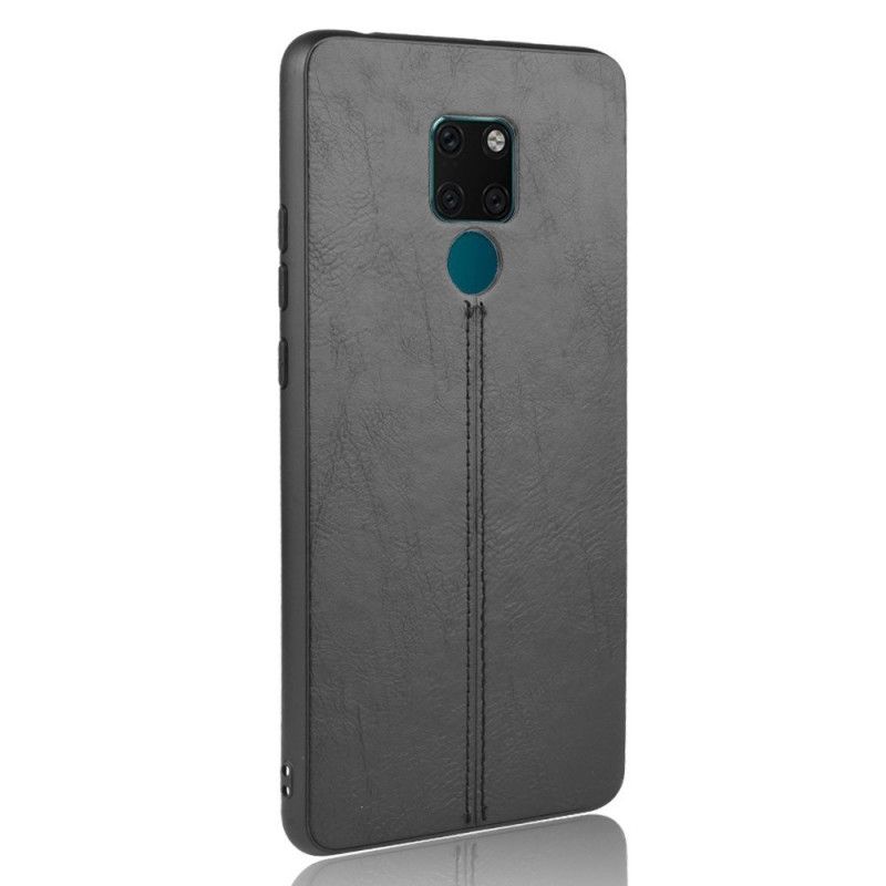Case Hoesje Huawei Mate 20 Rood Zwart Telefoonhoesje Gestikt Leereffect