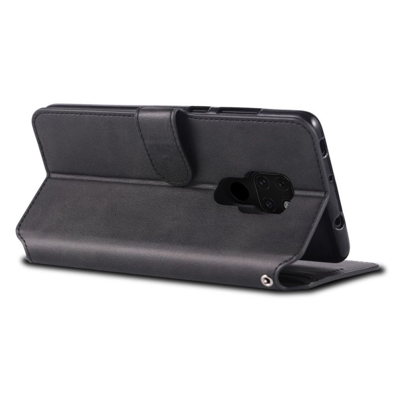 Cover Folio-hoesje Huawei Mate 20 Grijs Zwart Telefoonhoesje Leereffect Azns