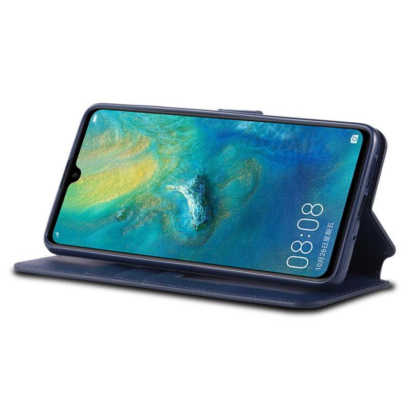 Cover Folio-hoesje Huawei Mate 20 Grijs Zwart Telefoonhoesje Leereffect Azns