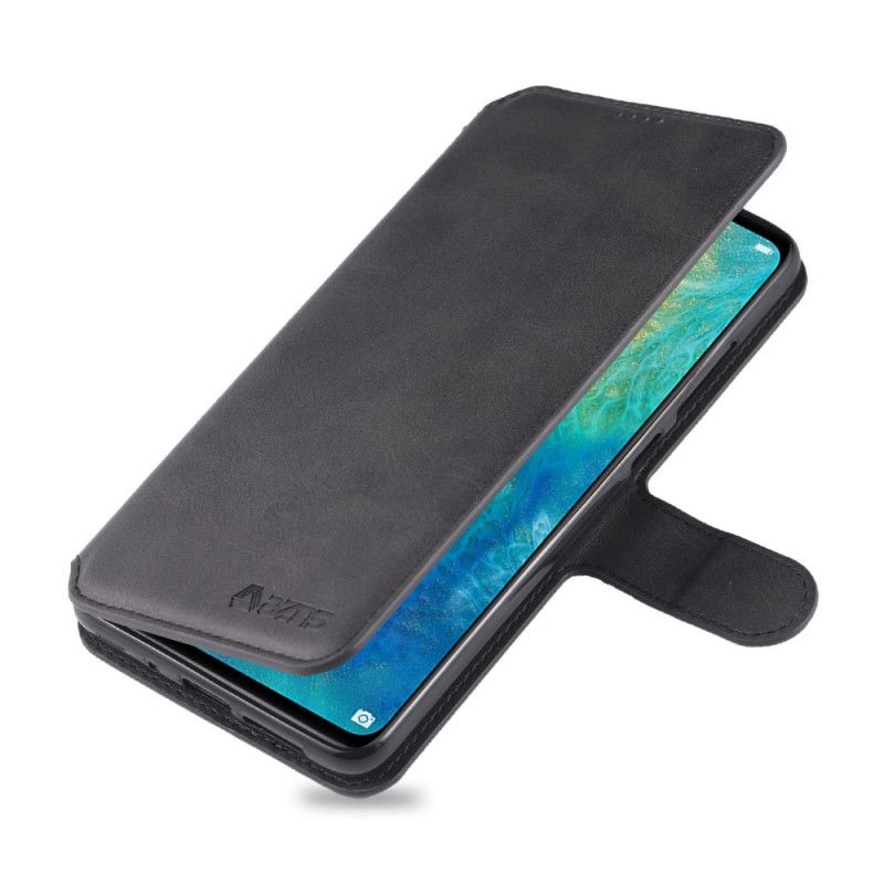 Cover Folio-hoesje Huawei Mate 20 Grijs Zwart Telefoonhoesje Leereffect Azns