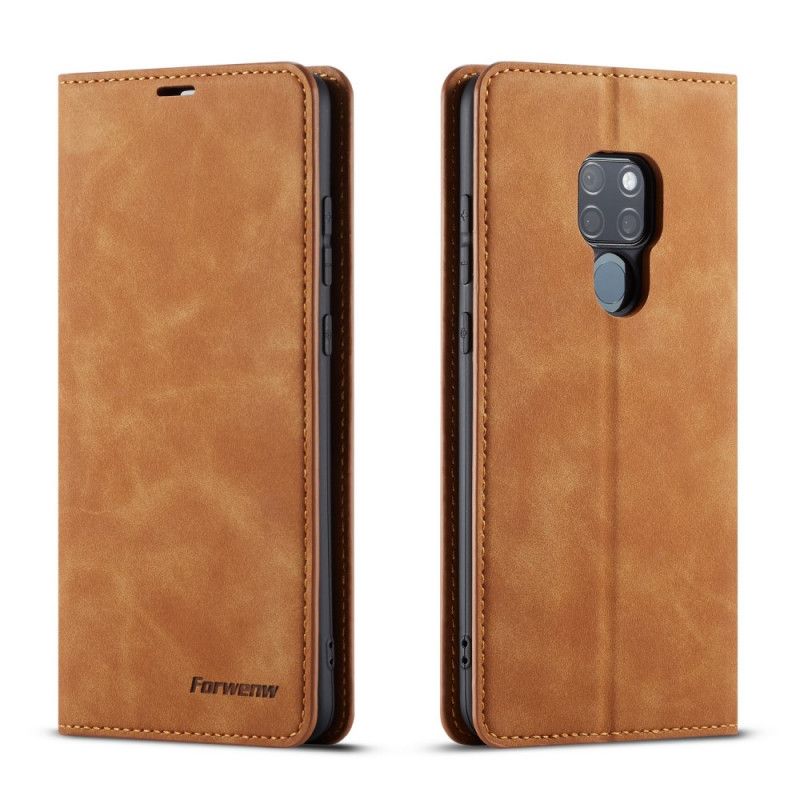 Folio-hoesje Huawei Mate 20 Rood Zwart Forwenw Leereffect