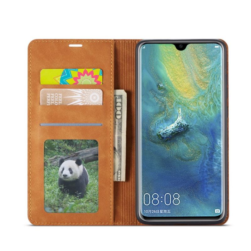 Folio-hoesje Huawei Mate 20 Rood Zwart Forwenw Leereffect