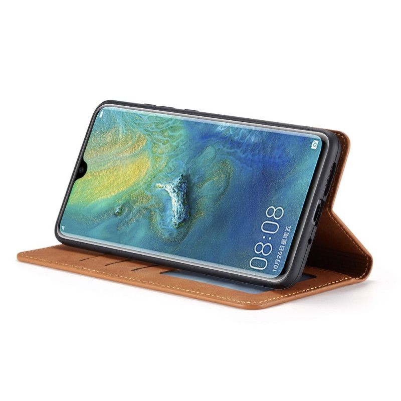 Folio-hoesje Huawei Mate 20 Rood Zwart Forwenw Leereffect