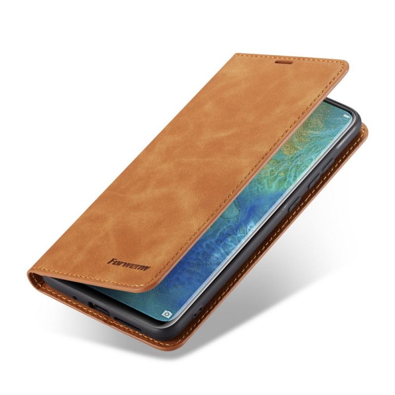 Folio-hoesje Huawei Mate 20 Rood Zwart Forwenw Leereffect
