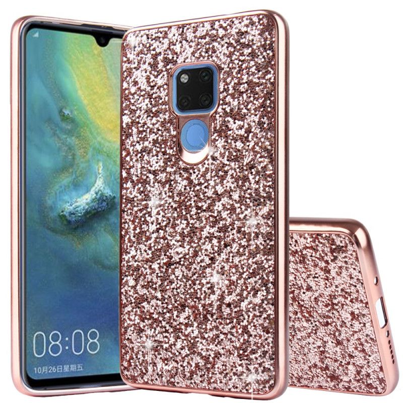 Hoesje Huawei Mate 20 Lichtblauw Zwart Ik Ben Glitter