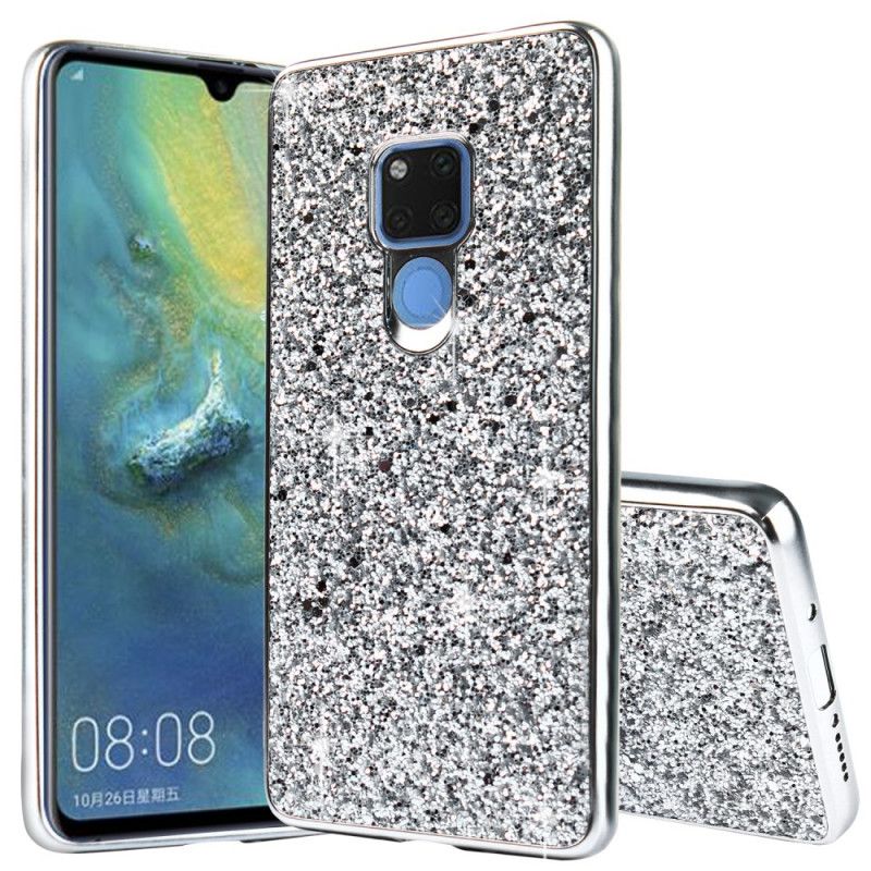 Hoesje Huawei Mate 20 Lichtblauw Zwart Ik Ben Glitter