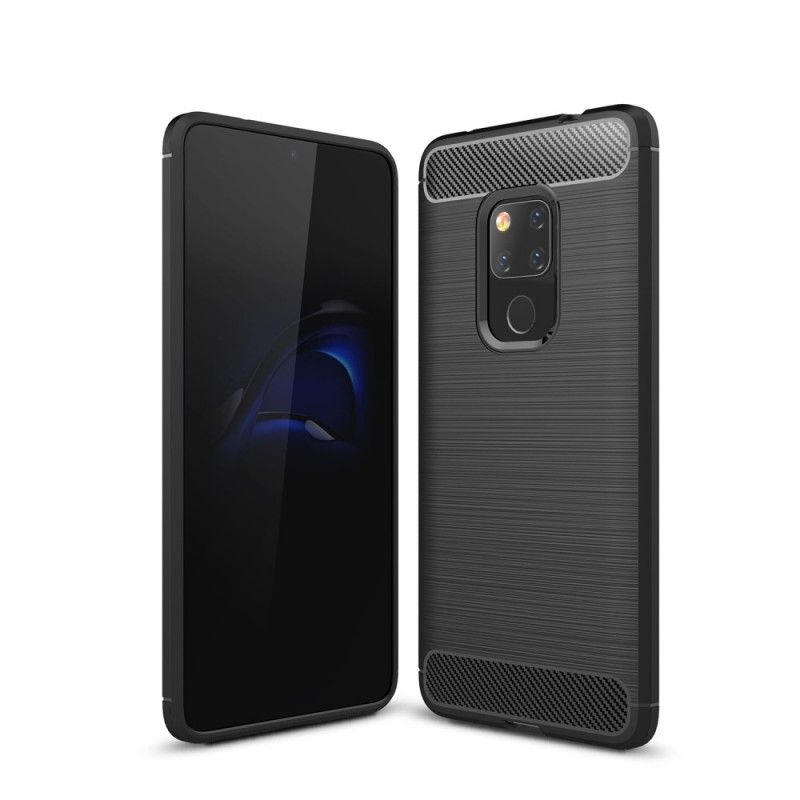 Hoesje voor Huawei Mate 20 Zwart Geborsteld Koolstofvezel