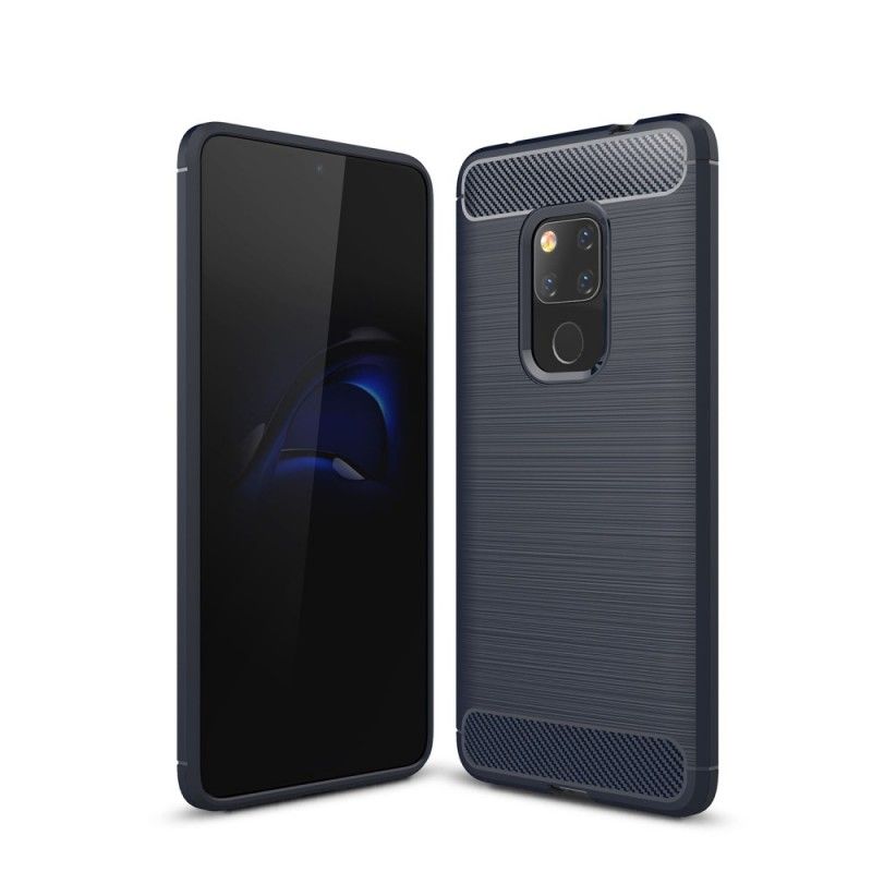Hoesje voor Huawei Mate 20 Zwart Geborsteld Koolstofvezel