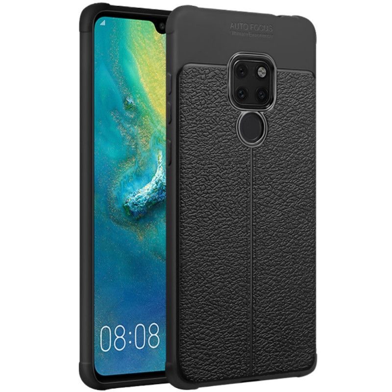 Hoesje voor Huawei Mate 20 Zwart Imak Kunstleer Stiksels