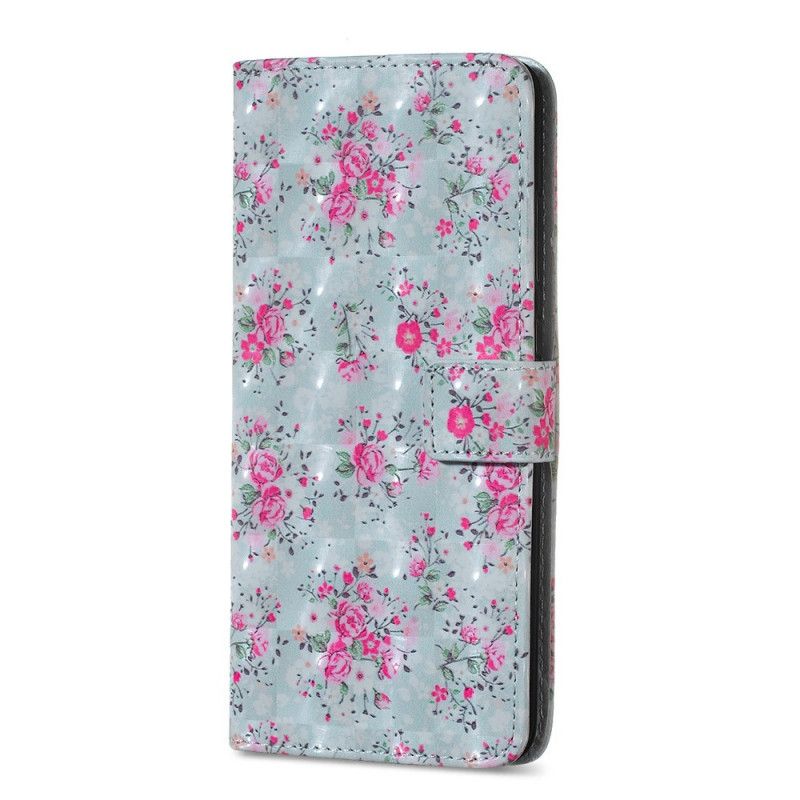 Leren Hoesje Huawei Mate 20 Vrijheid Ontwerp Bloemen