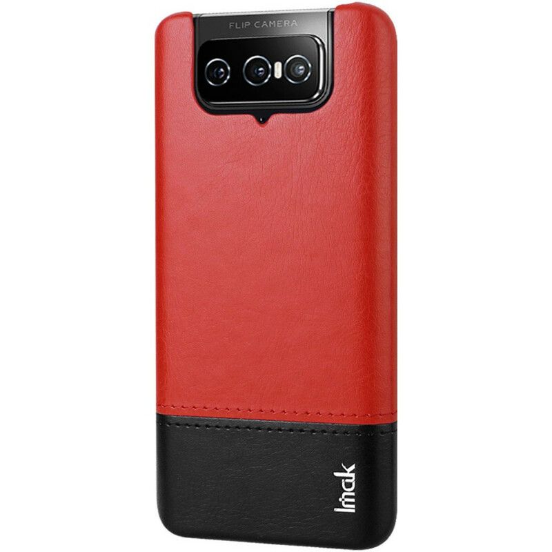 Hoesje Asus Zenfone 8 Flip Imak Ruiyi-serie Leereffect