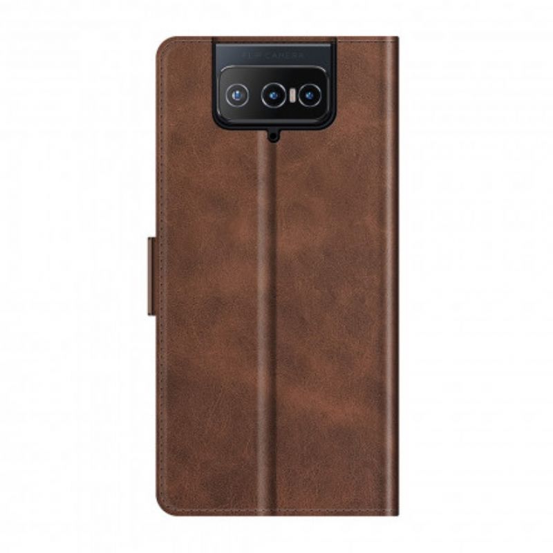 Leren Hoesje Asus Zenfone 8 Flip Klassieke Dubbele Klep Bescherming Hoesje