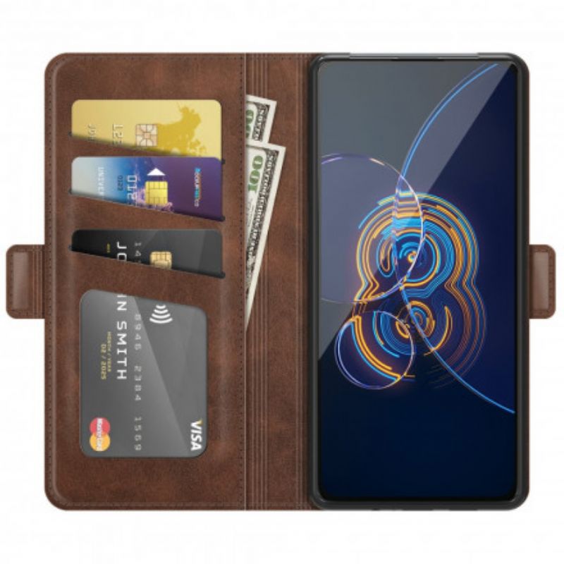 Leren Hoesje Asus Zenfone 8 Flip Klassieke Dubbele Klep Bescherming Hoesje