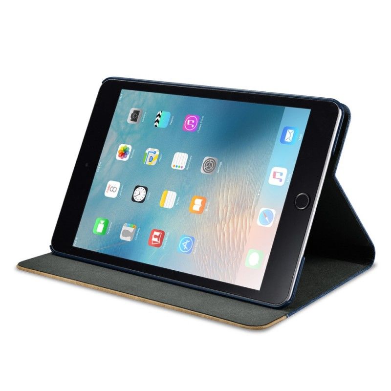 Cover Folio-hoesje iPad Mini 4 Taupe Rood Telefoonhoesje Xoomz-Stof En Kunstleer