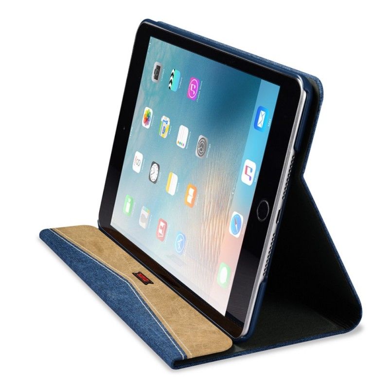 Cover Folio-hoesje iPad Mini 4 Taupe Rood Telefoonhoesje Xoomz-Stof En Kunstleer