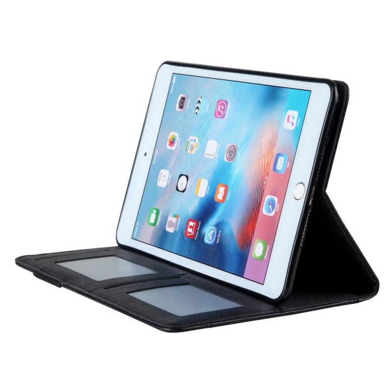 Leren Hoesje voor iPad Mini 4 Marineblauw Grijs Premium Kunstleer