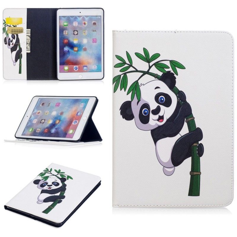 Leren Hoesje voor iPad Mini 4 Panda Op Bamboe