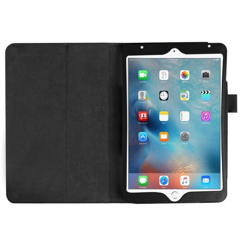 Leren Hoesje voor iPad Mini 4 Zwart Lychee Kunstleer