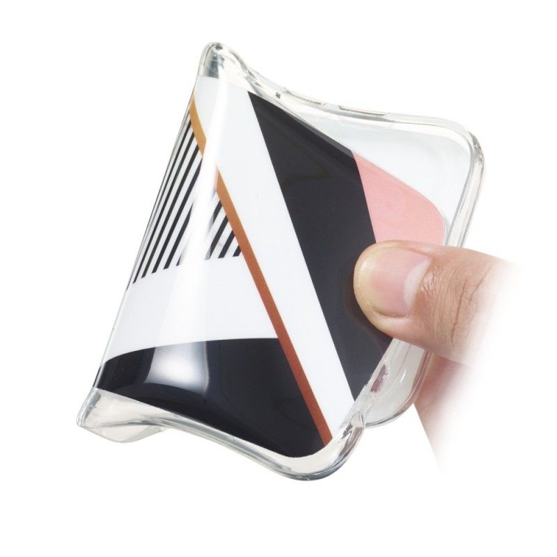 Case Hoesje Nokia 7.1 Telefoonhoesje Marmereffect Lijngeometrie