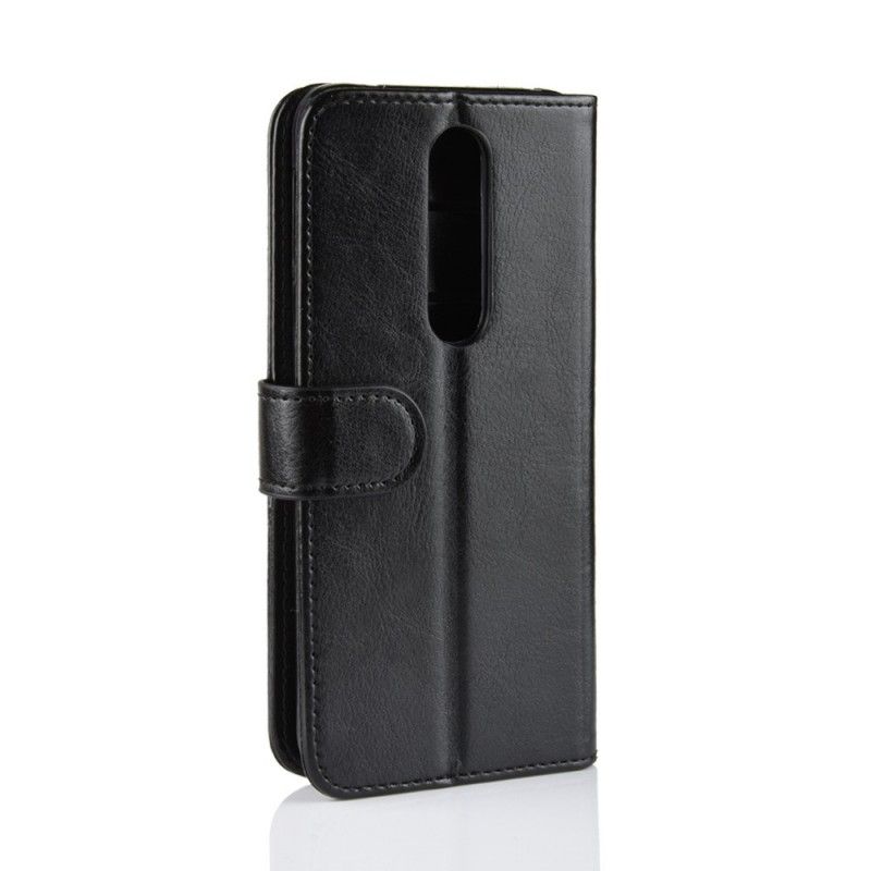 Flip Case Leren Nokia 7.1 Wit Zwart Ultra Kunstleer