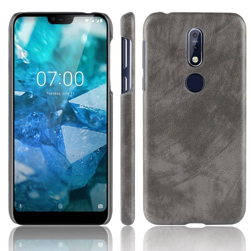 Hoesje Nokia 7.1 Bruin Lychee Leereffect