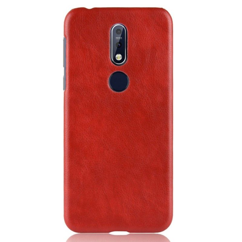 Hoesje Nokia 7.1 Bruin Lychee Leereffect