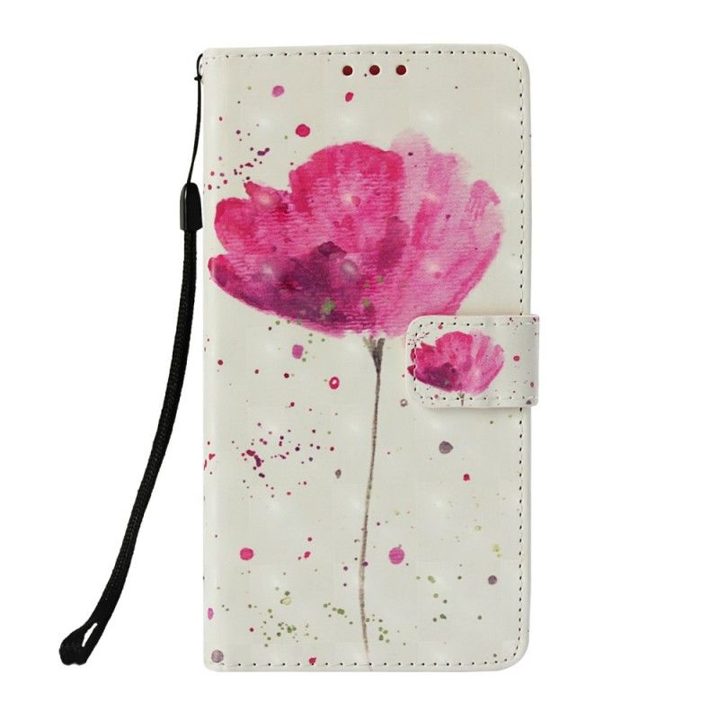 Leren Hoesje voor Nokia 7.1 Aquarel Klaproos