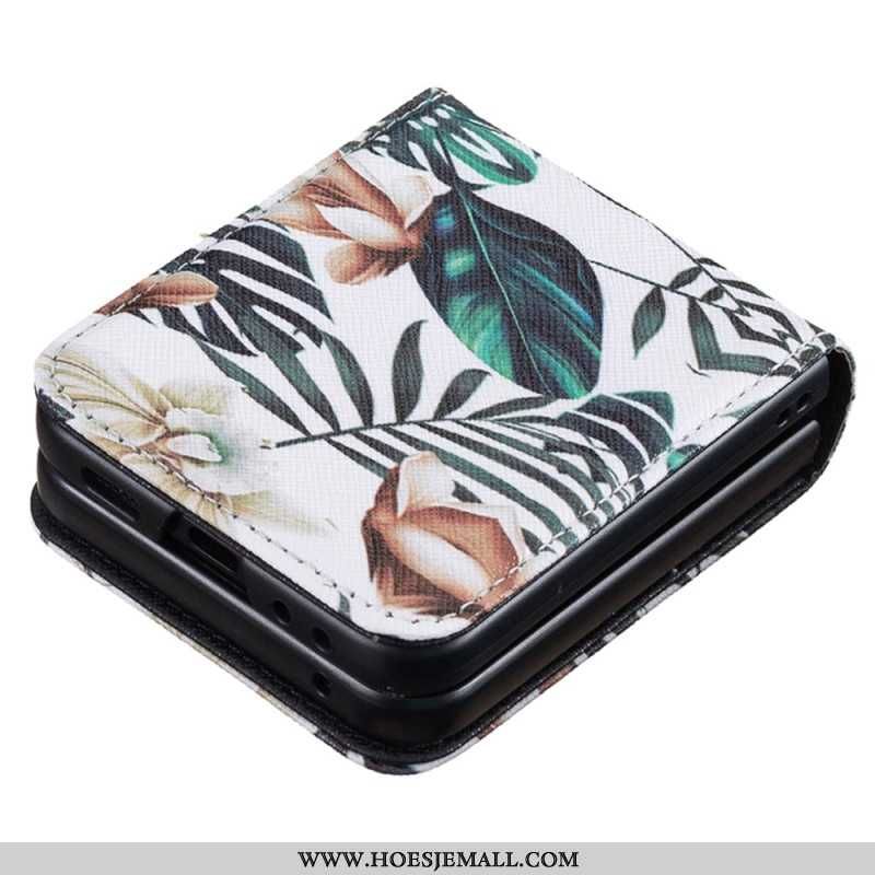 Hoesje Voor Samsung Galaxy Z Flip 6 Bladeren En Bloemen