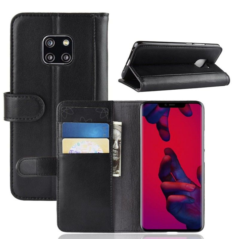 Bescherming Hoesje Huawei Mate 20 Pro Bruin Zwart Splitleer